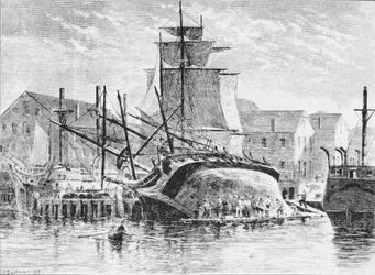 Walfangschiffe in New Bedford, Massachusetts, 1882